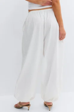 Discount Gina Tricot Cotton balloon trousers Wit
