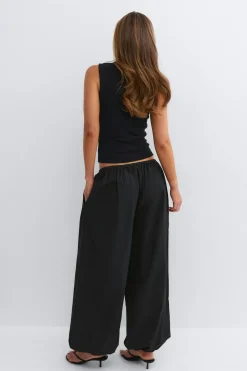 Discount Gina Tricot Cotton balloon trousers Zwart