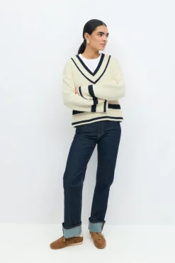 Hot Gina Tricot Cotton blend knitted sweater Wit