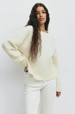 Hot Gina Tricot Crew neck knitted sweater Wit