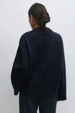 Clearance Gina Tricot Crew neck knitted sweater Blauw