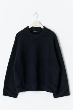 Clearance Gina Tricot Crew neck knitted sweater Blauw