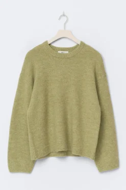 Discount Gina Tricot Crew neck knitted sweater Groen