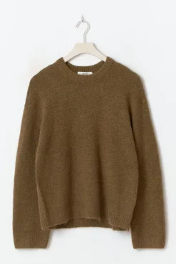 Outlet Gina Tricot Crew neck knitted sweater Bruin