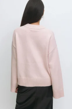 Hot Gina Tricot Crew neck knitted sweater Roze