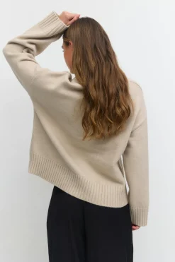 Gina Tricot Crew neck knitted sweater Beige