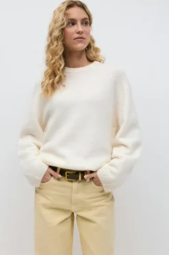 Sale Gina Tricot Crew neck knitted sweater Wit