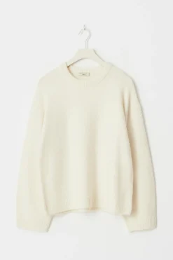Sale Gina Tricot Crew neck knitted sweater Wit