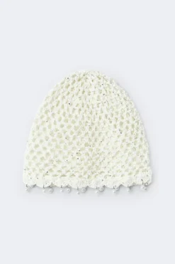Clearance Gina Tricot Crochet beanie Wit