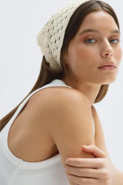 Outlet Gina Tricot Crochet head scarf Wit