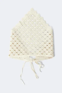 Outlet Gina Tricot Crochet head scarf Wit