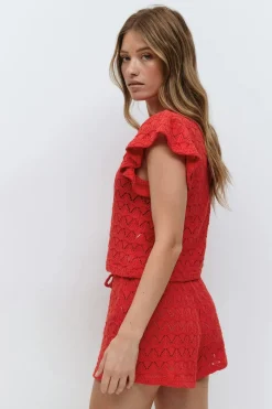 Clearance Gina Tricot Crochet shorts Rood