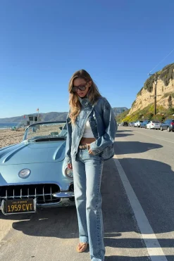 Gina Tricot Crush straight jeans Blauw