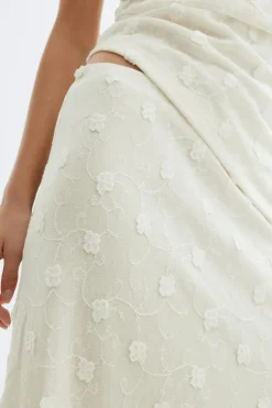 New Gina Tricot 3d floral maxi skirt Wit