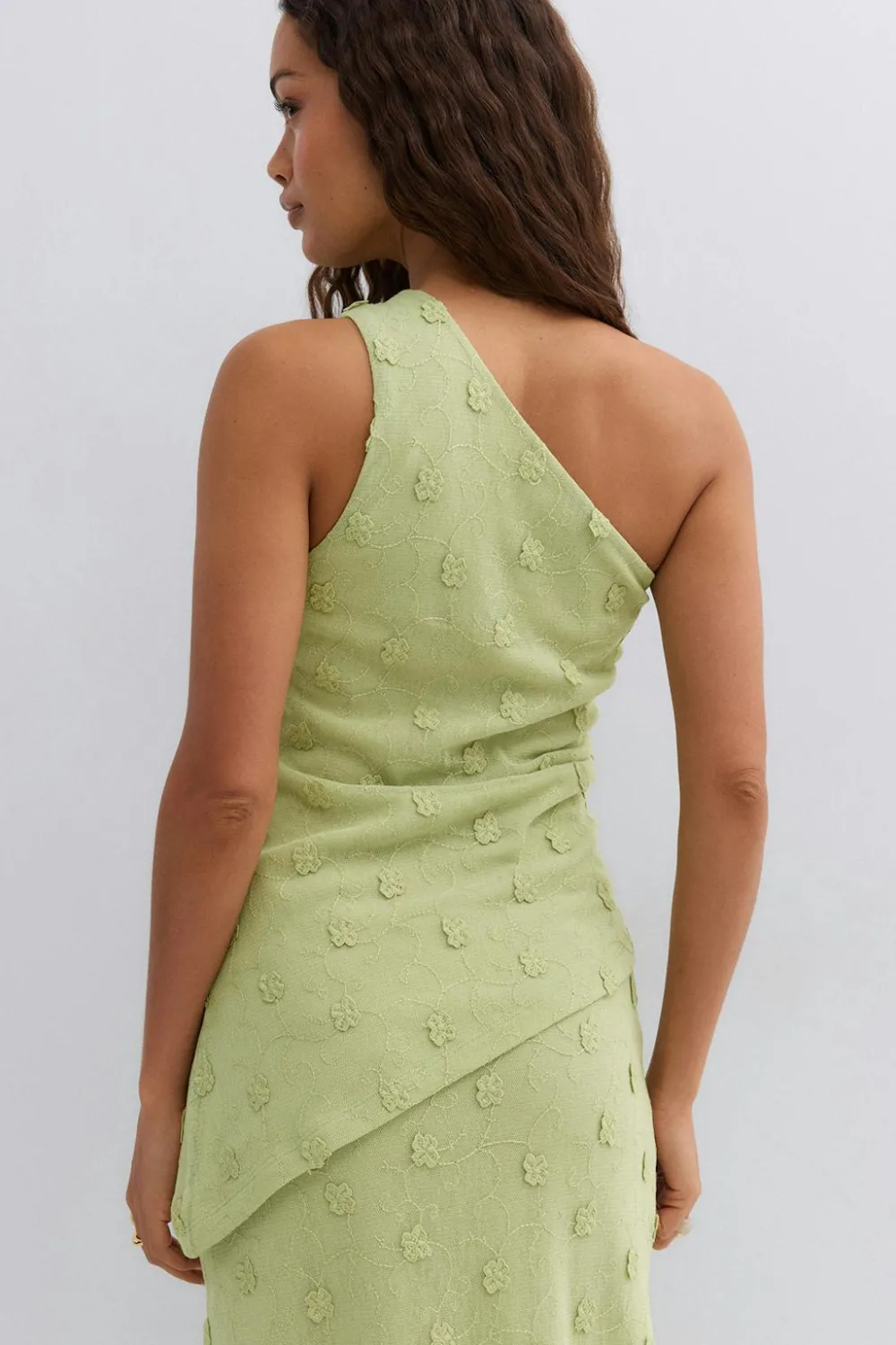 New Gina Tricot 3d one shoulder top Groen