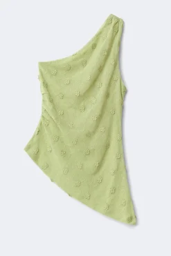 New Gina Tricot 3d one shoulder top Groen