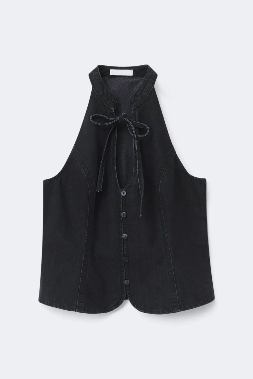Sale Gina Tricot Darling denim top Zwart