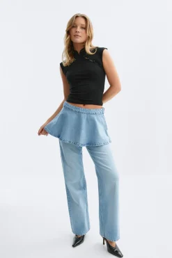 Sale Gina Tricot Denim mini skirt Blauw