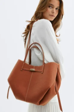 Hot Gina Tricot Detail strap tote bag Bruin