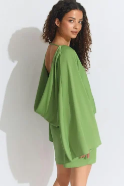 Best Gina Tricot Draped back mini dress Groen