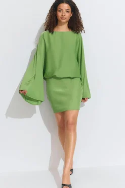 Best Gina Tricot Draped back mini dress Groen