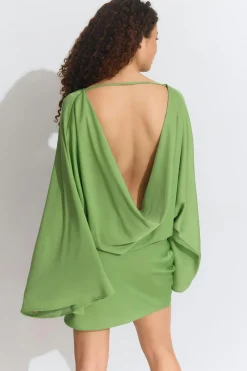 Best Gina Tricot Draped back mini dress Groen