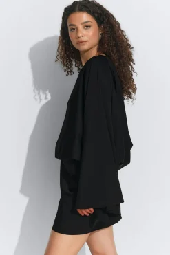 Gina Tricot Draped back mini dress Zwart