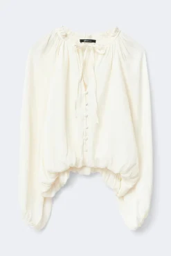New Gina Tricot Drapy top Wit