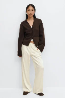 Gina Tricot Drawstring satin trousers Wit