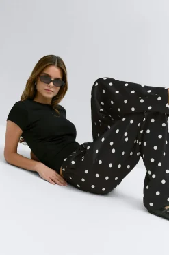 Best Gina Tricot Drawstring satin trousers Zwart