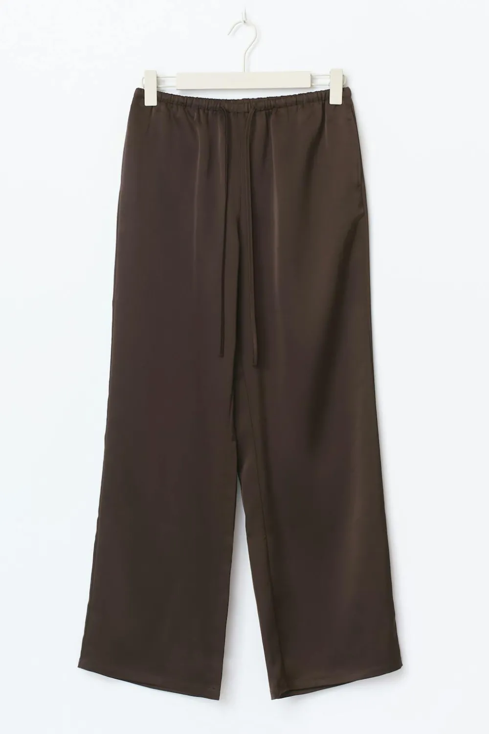Hot Gina Tricot Drawstring satin trousers Bruin