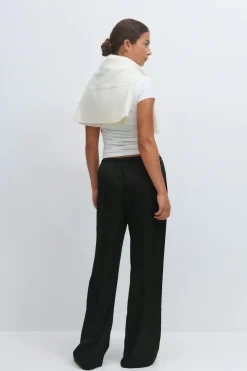 New Gina Tricot Drawstring satin trousers Zwart