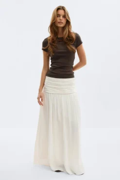 Gina Tricot Dropped waist skirt Wit