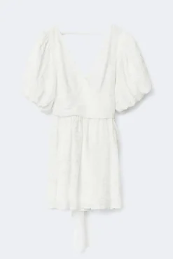 Clearance Gina Tricot Embroidered mini dress Wit