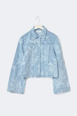 Clearance Gina Tricot Embroidery denim shirt Blauw