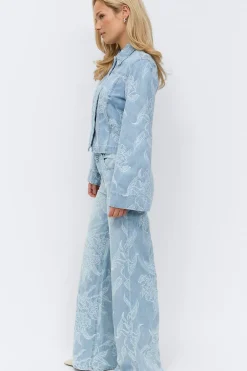 Discount Gina Tricot Embroidery jeans Blauw