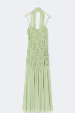 Online Gina Tricot Embroidery maxi dress Groen