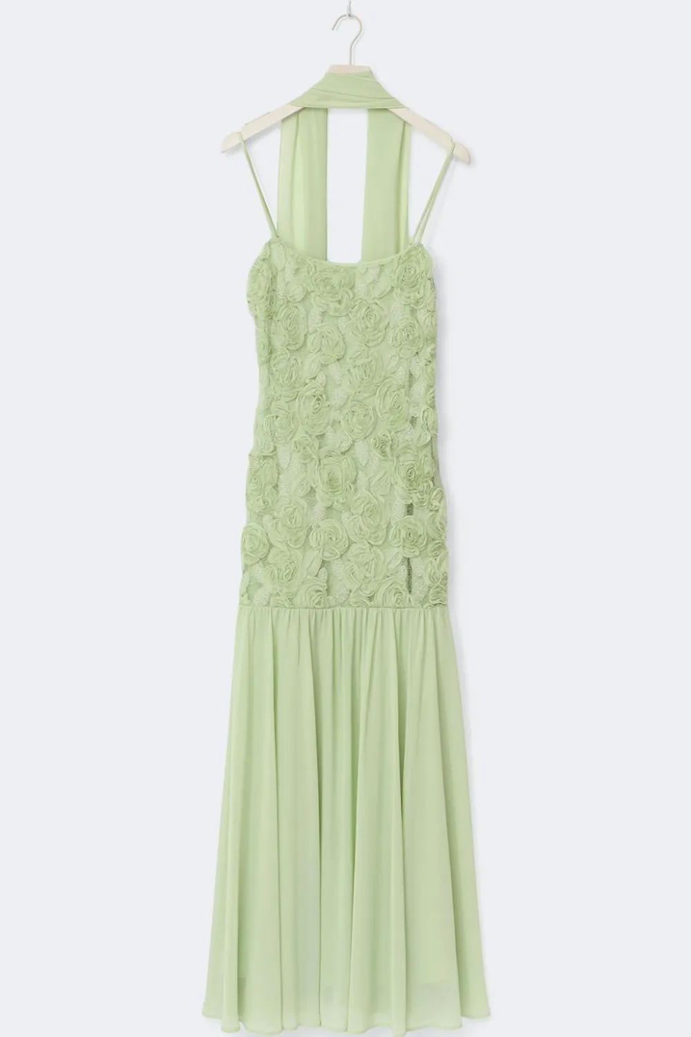 Online Gina Tricot Embroidery maxi dress Groen