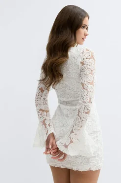 Discount Gina Tricot Embroidery mini dress Wit