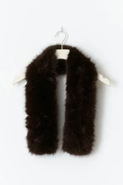 Outlet Gina Tricot Faux fur plush scarf Bruin