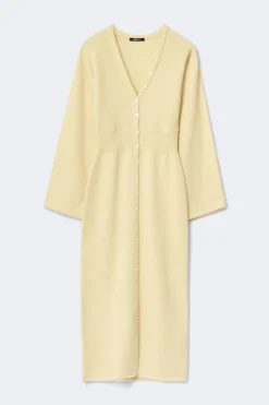 Hot Gina Tricot Fitted knitted dress Geel