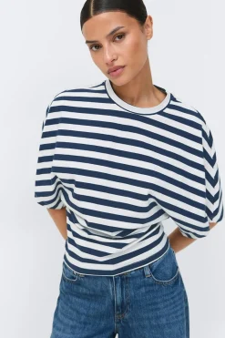Discount Gina Tricot Fitted top Blauw