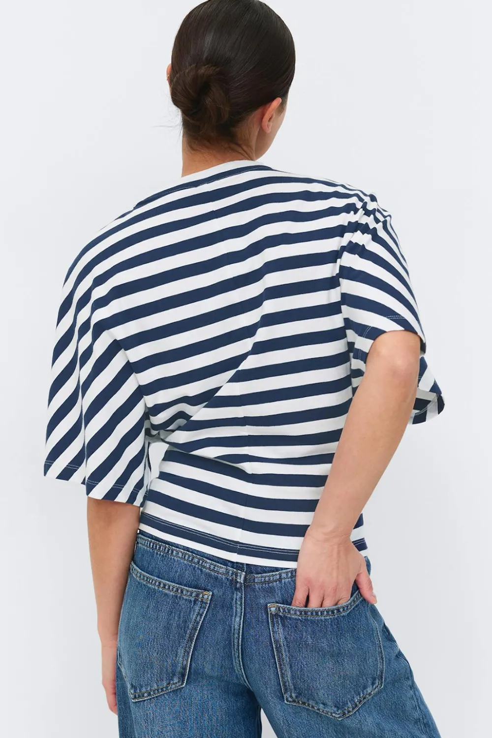 Discount Gina Tricot Fitted top Blauw