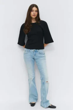 New Gina Tricot Fitted top Zwart