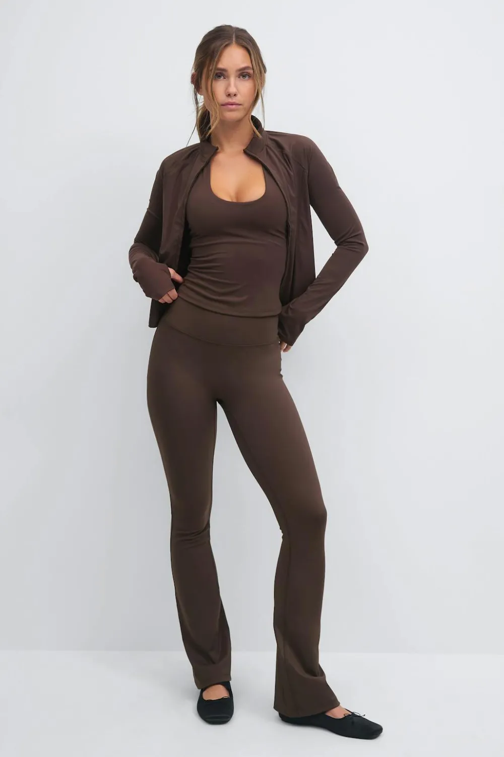 Gina Tricot Flare yoga tights Bruin