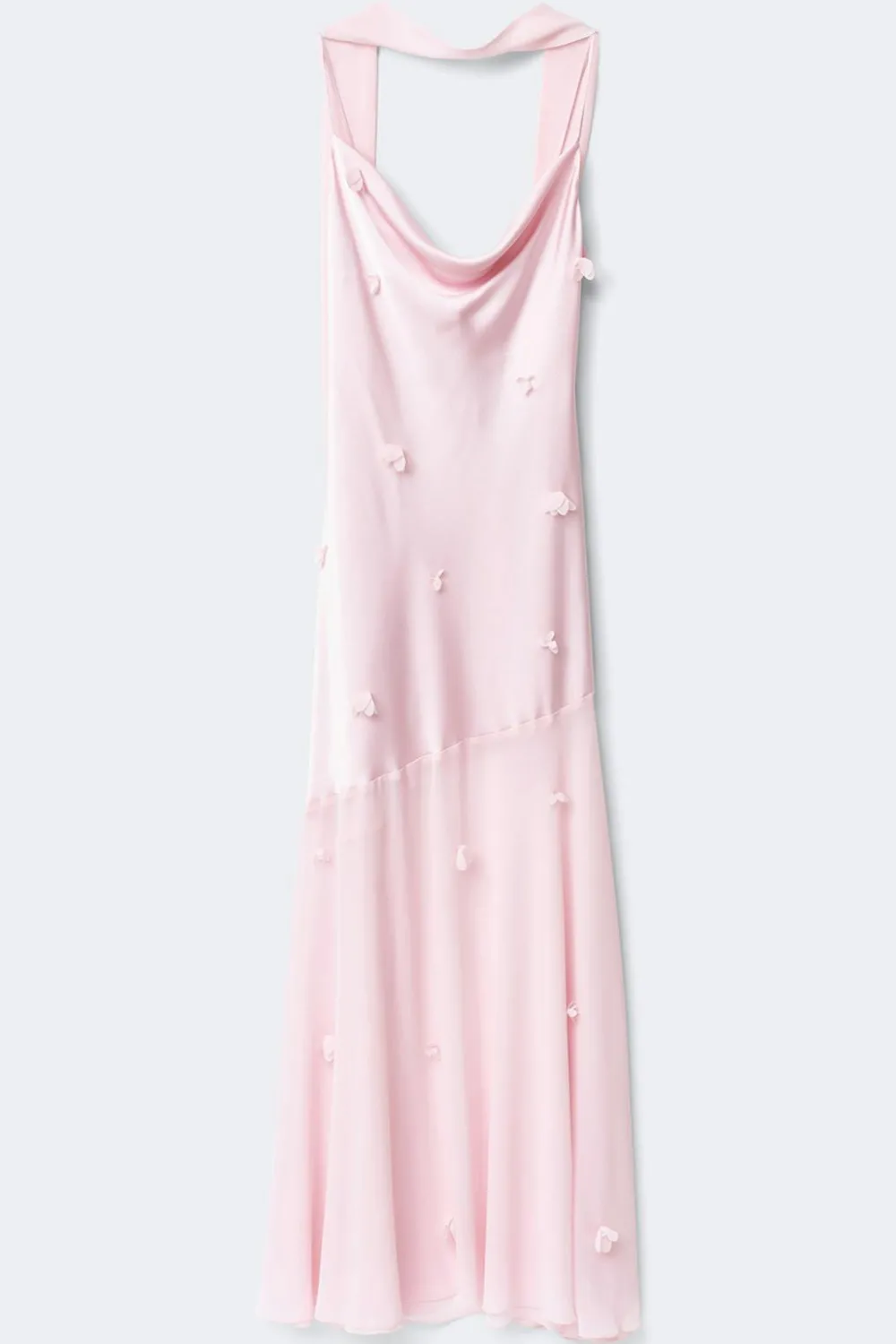 Discount Gina Tricot Floral maxi cowlneck dress Roze