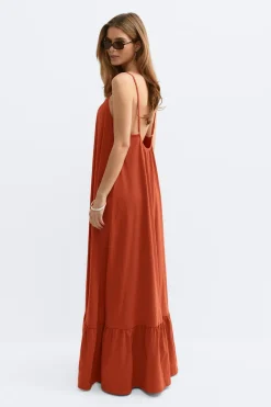 New Gina Tricot Flowy maxi dress Rood