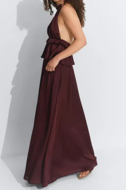 Online Gina Tricot Flowy maxi skirt Bruin
