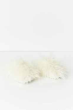 Discount Gina Tricot Fluffy faux fur slipper Wit