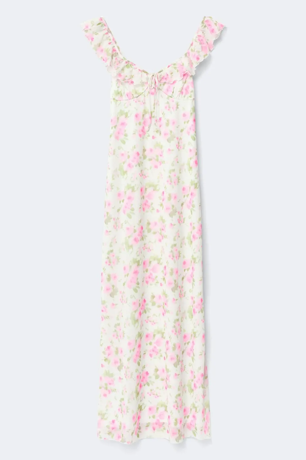 Gina Tricot Frill maxi dress Wit